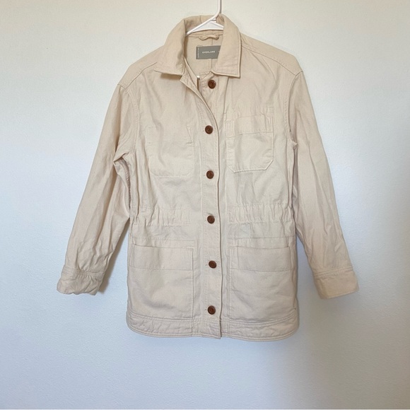 Everlane Canvas Cinchable Chore Jacket- Ivory/Bone - Picture 4 of 6